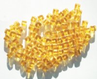 100 5mm Transparent Topaz Cube Beads